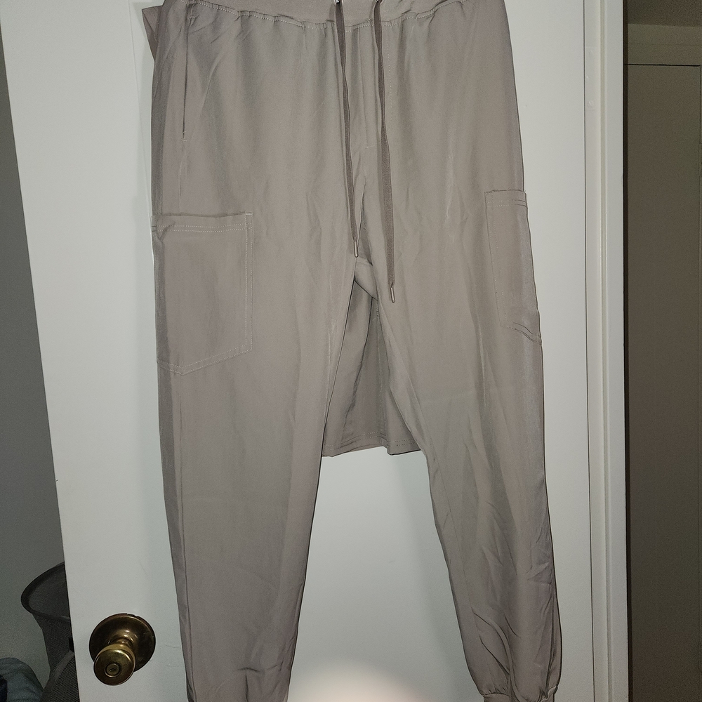 Men's Taupe Drawstring Jogger Pants